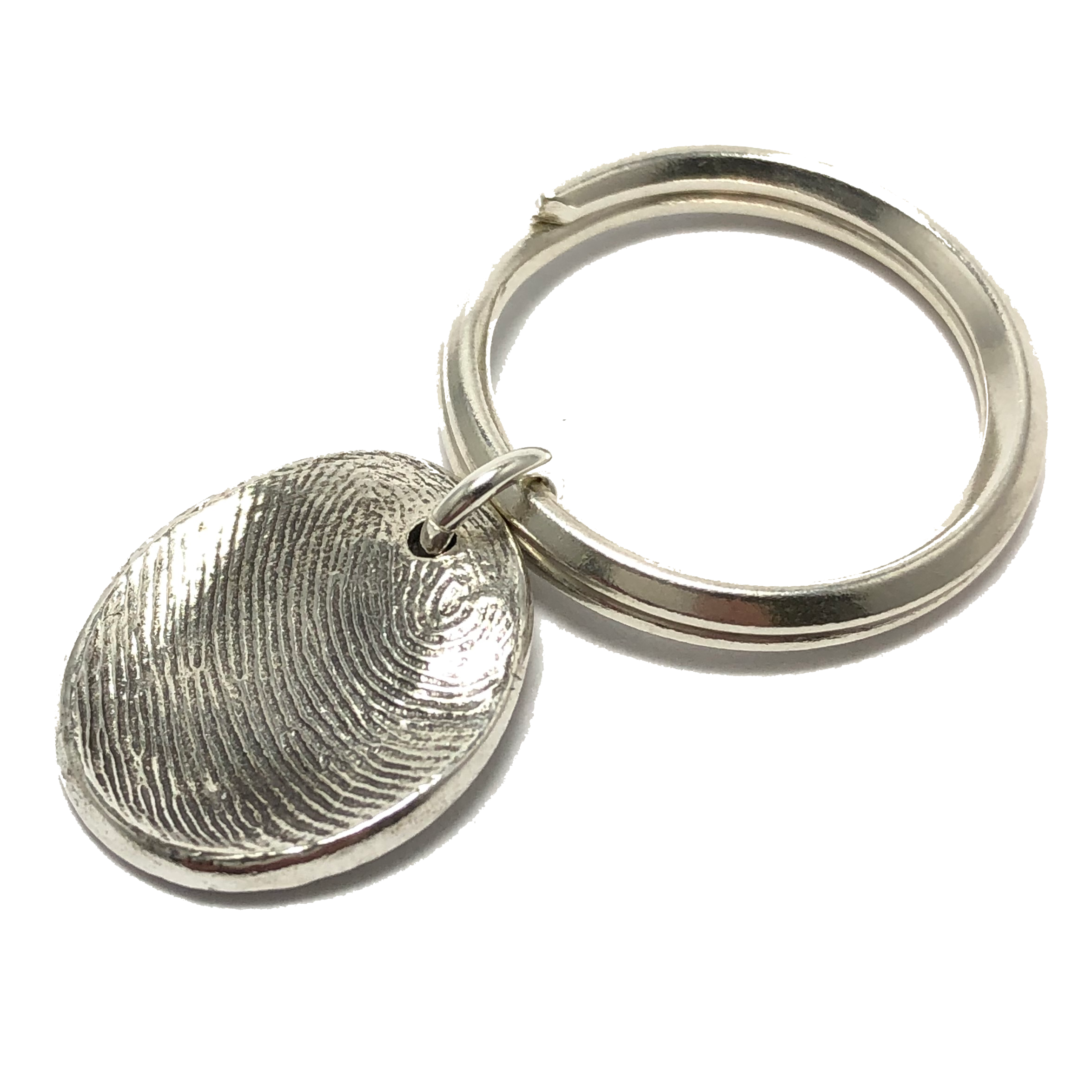 <span>Custom Silver</span> Fingerprint Pendant / Key Chain