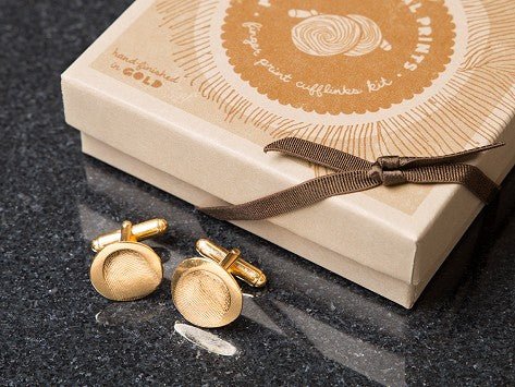 <span>Custom Gold</span> Fingerprint Cufflinks