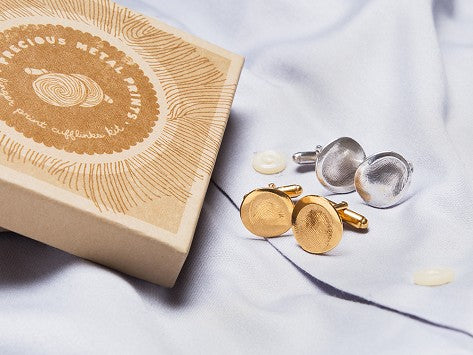 <span>Custom Gold</span> Fingerprint Cufflinks