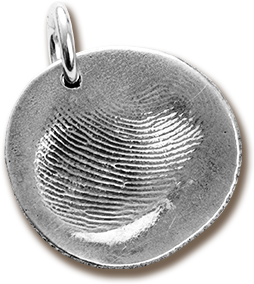 <span>Custom Silver</span> Fingerprint Pendant / Key Chain
