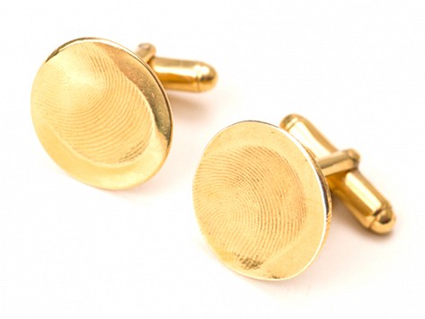 <span>Custom Gold</span> Fingerprint Cufflinks